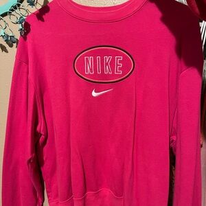 Nike Women's Vibrant Pink Crew Neck Sweater